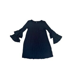 Girls Black Ruffle Bell Sleeve Dress By Art Class Size L (10/12) Soft Ribbed Kni